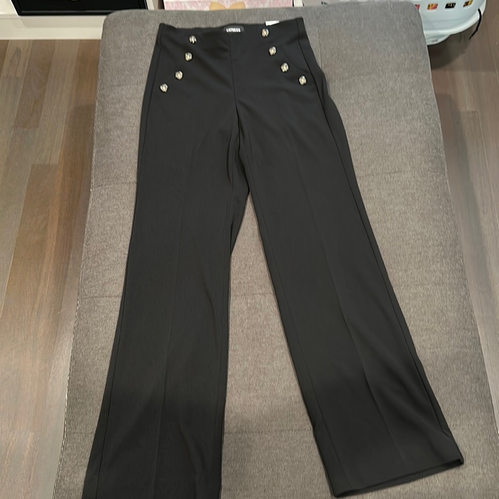 Wide leg high rise pants